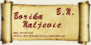 Borika Maljević vizit kartica